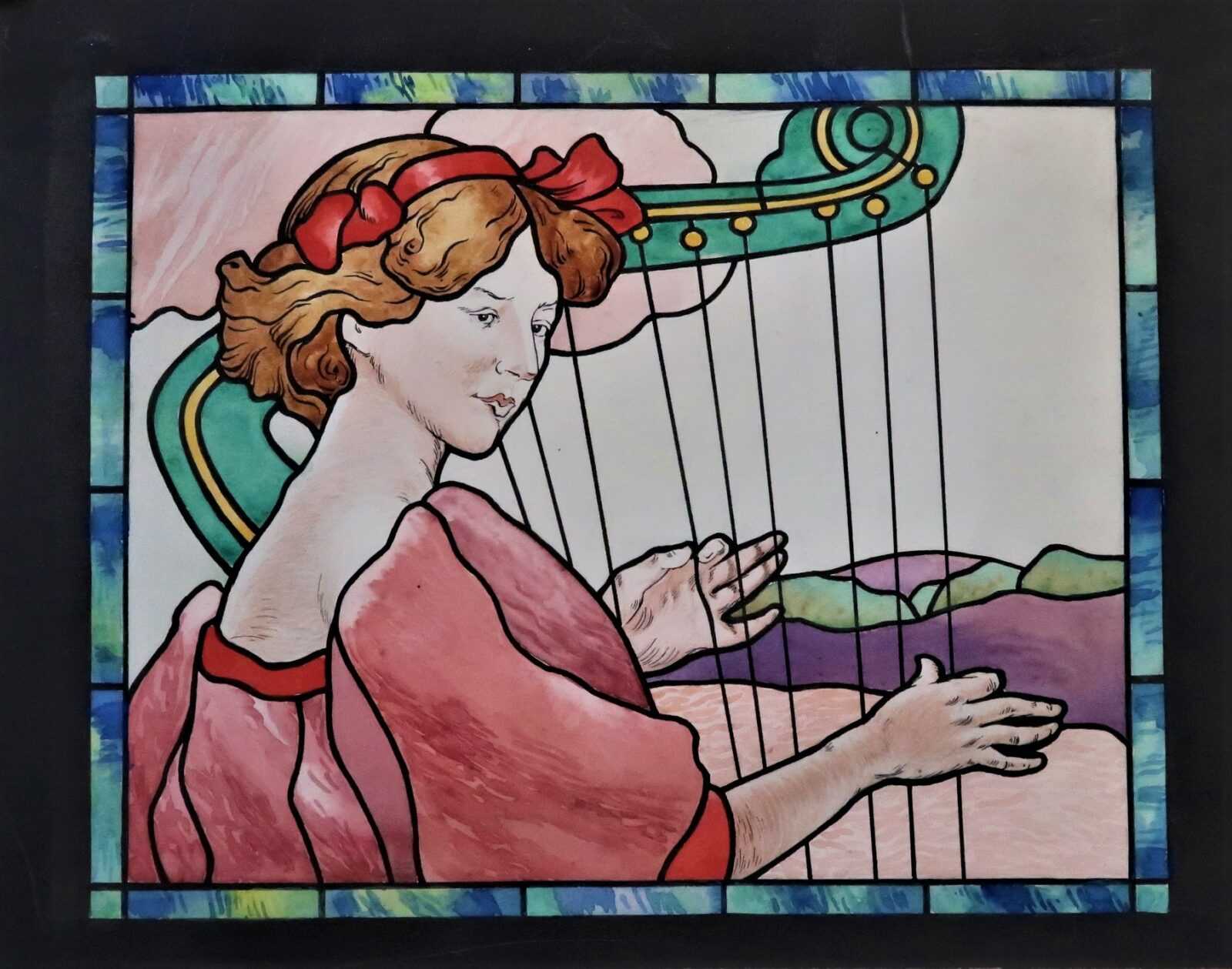 Avis de recherche vitrail de Francis Chigot 1910 : La Musique